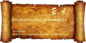 Rockenstein Annamária névjegykártya